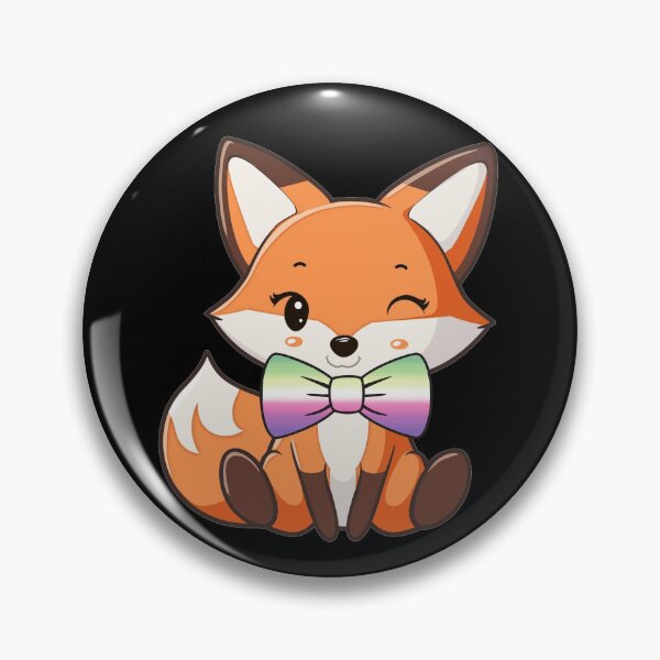 Item preview, Cute Red Fox with Genderfae Pride Flag Bowtie, Subtle Foxy Kawaii Genderdoe Pride Design, fae faer genderfaunet   designed and sold by Travelslightly.