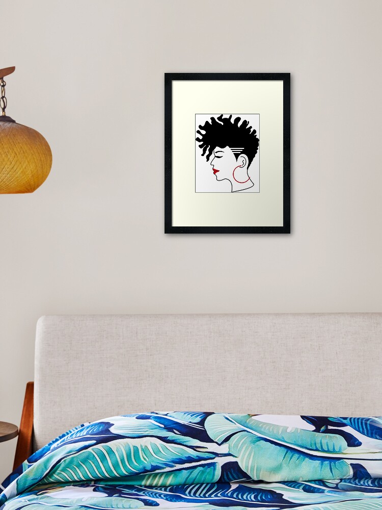 Black Woman Mohawk Frohawk Tapered Shaved Sites Framed Art Print