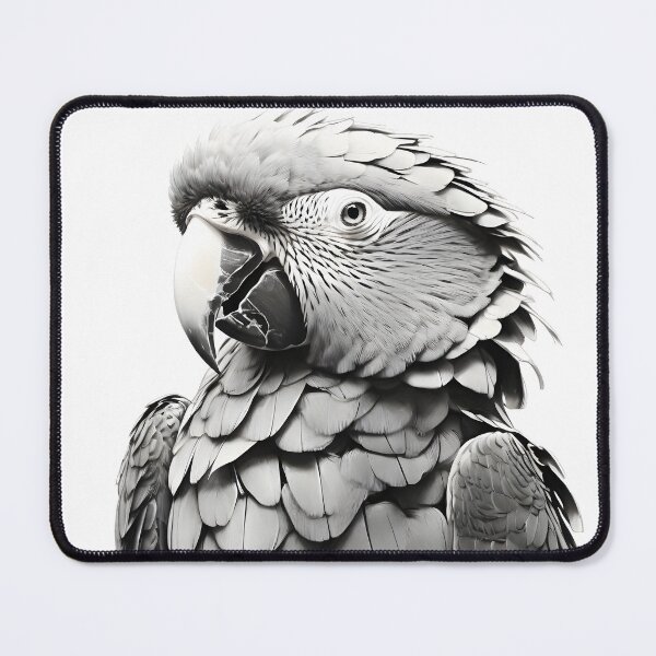 Item preview, Black and white Parrot pencil drawing designed and sold by Pencil-Art.