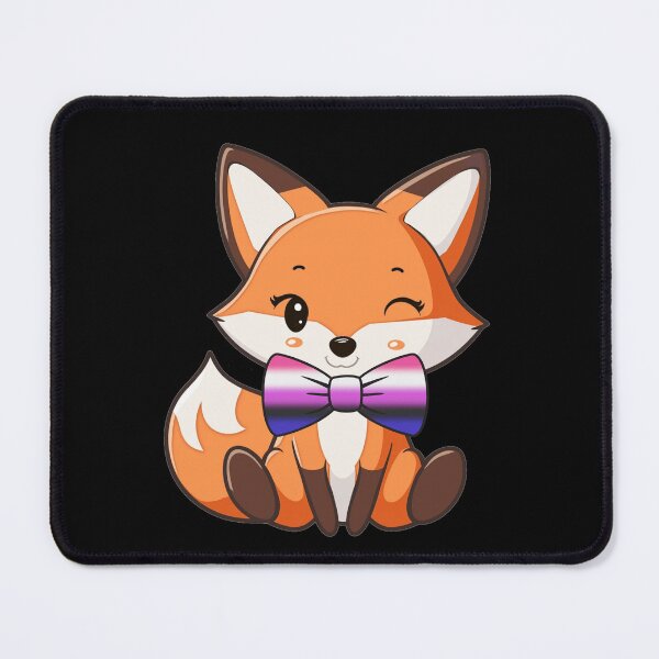 Item preview, Cute Red Fox with Genderfluid Pride Flag Bowtie, Subtle Foxy Kawaii Genderfluid Pride Design designed and sold by Travelslightly.