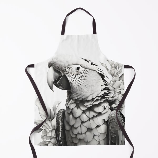 Item preview, Black and white Parrot pencil drawing designed and sold by Pencil-Art.
