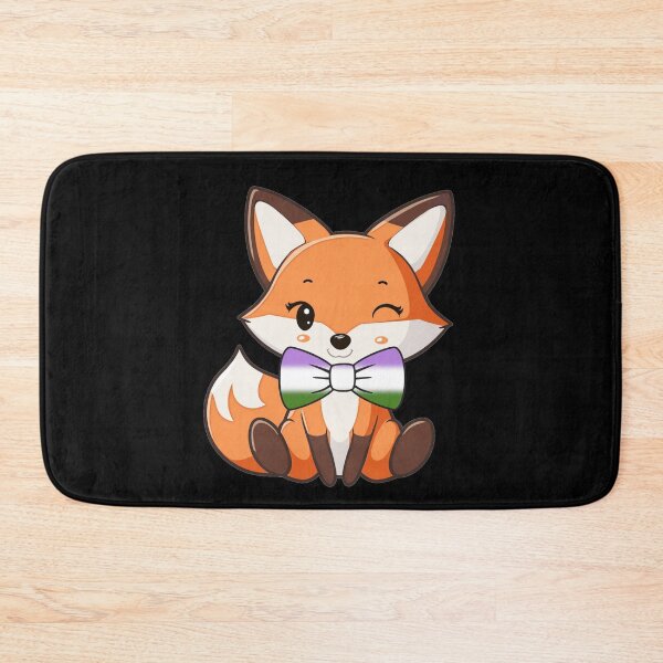Item preview, Cute Red Fox with Genderqueer Pride Flag Bowtie, Subtle Foxy Kawaii Genderqueer Pride Design  designed and sold by Travelslightly.
