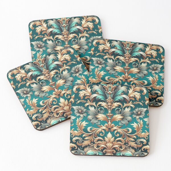 Item preview, Teal & Gold Damask designed and sold by DesignsByPrnces.