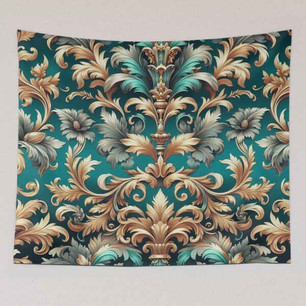 Item preview, Teal & Gold Damask designed and sold by DesignsByPrnces.