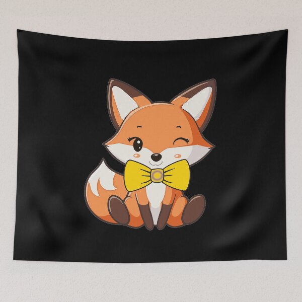 Item preview, Cute Red Fox with Intersex Pride Flag Bowtie, Subtle Foxy Kawaii Intersex Pride Design  designed and sold by Travelslightly.