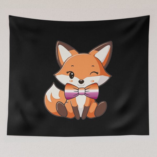 Item preview, Cute Red Fox with Lesbian Pride Flag Bowtie, Subtle Foxy Kawaii Lesbian Pride Design  designed and sold by Travelslightly.