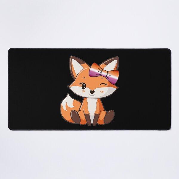 Item preview, Cute Red Fox with Lesbian Pride Flag Bow, Subtle Foxy Kawaii Lesbian Pride Design  designed and sold by Travelslightly.