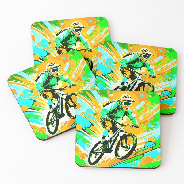 Item preview, Sunny Trails: Bold Yellow MTB Adventure designed and sold by GrizzlyCollective.