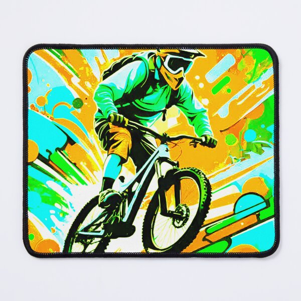 Item preview, Sunny Trails: Bold Yellow MTB Adventure designed and sold by GrizzlyCollective.