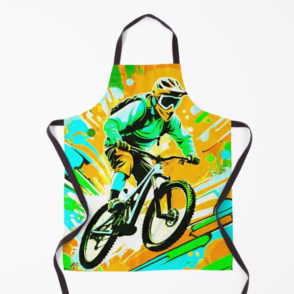 Item preview, Sunny Trails: Bold Yellow MTB Adventure designed and sold by GrizzlyCollective.