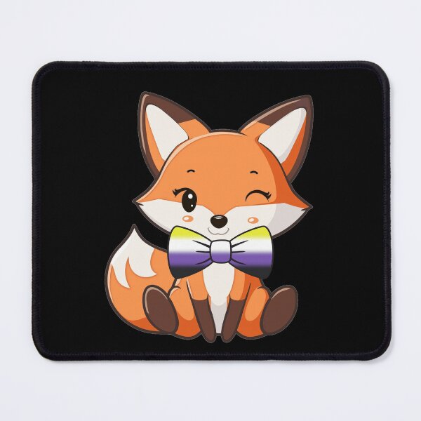 Item preview, Cute Red Fox with Nonbinary Pride Flag Bowtie, Subtle Foxy Kawaii Enby Pride Design  designed and sold by Travelslightly.
