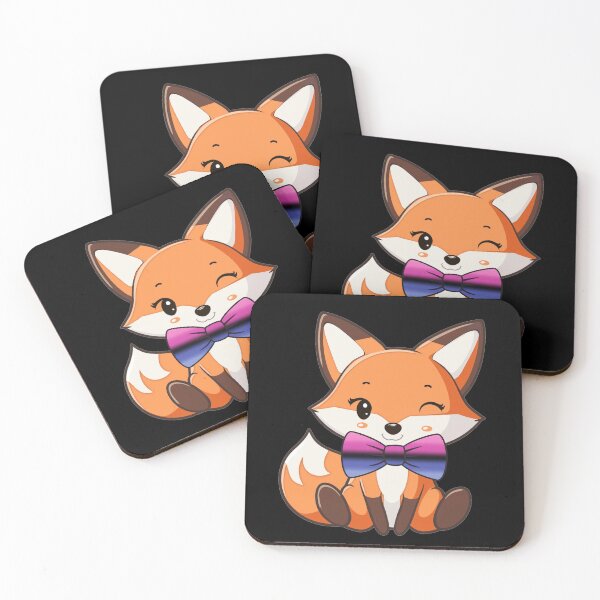 Item preview, Cute Red Fox with Omnisexual Pride Flag Bowtie, Subtle Foxy Kawaii Omni Pride Design  designed and sold by Travelslightly.