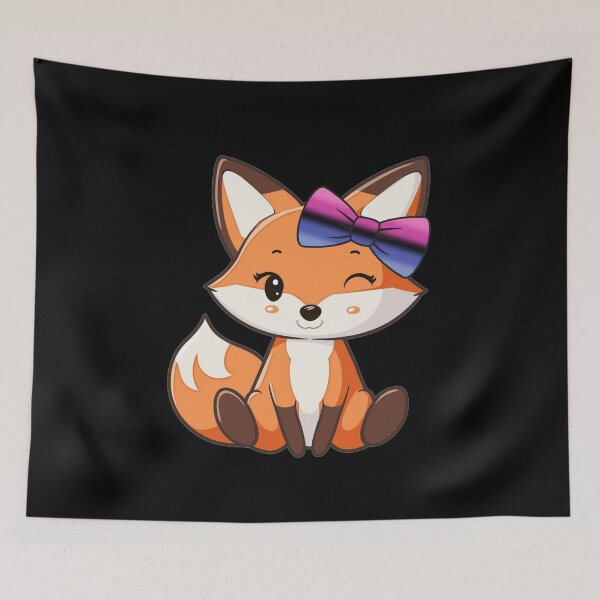 Item preview, Cute Red Fox with Omnisexual Pride Flag Bow, Subtle Foxy Kawaii Omni Pride Design  designed and sold by Travelslightly.