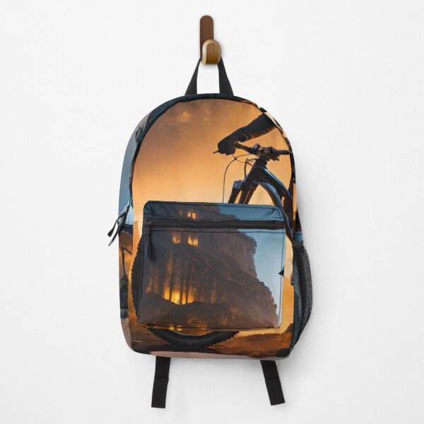 Item preview, Nighttime Adventure: MTB Rider and Landmark Illuminated designed and sold by GrizzlyCollective.