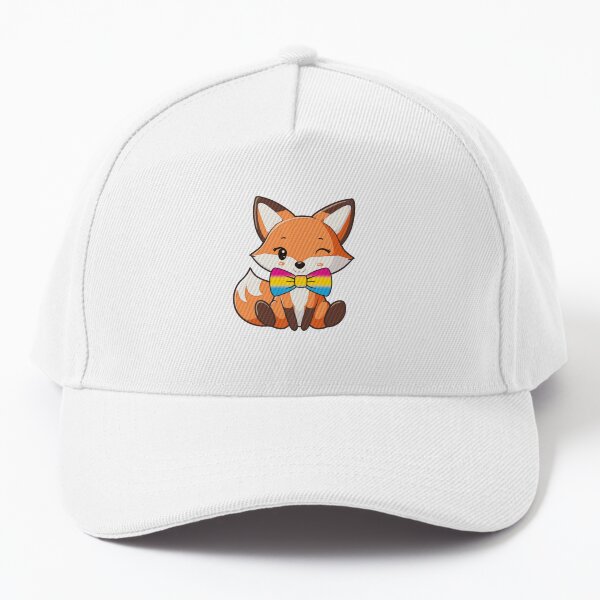 Aperçu de l'œuvre Renard roux mignon avec nœud papillon drapeau de la fierté pansexuelle, subtil Foxy Kawaii Pan Pride Design créée et vendue par Travelslightly.