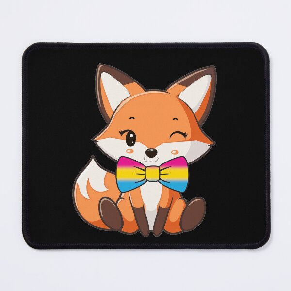 Item preview, Cute Red Fox with Pansexual Pride Flag Bowtie, Subtle Foxy Kawaii Pan Pride Design  designed and sold by Travelslightly.