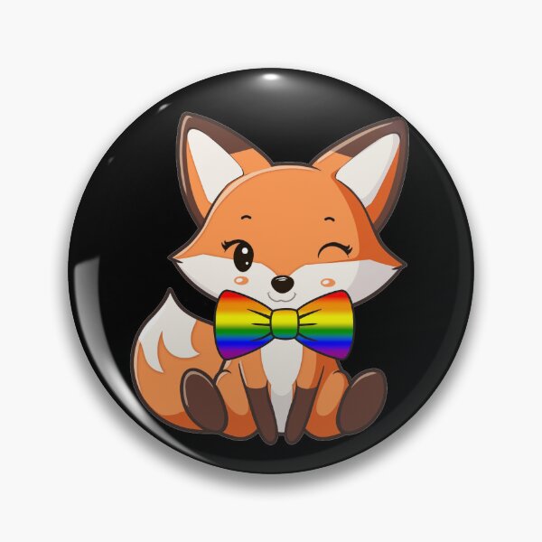 Item preview, Cute Red Fox with LGBTQIA Rainbow Pride Flag Bowtie, Subtle Foxy Kawaii Rainbow Pride Design  designed and sold by Travelslightly.