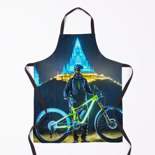 Item preview, Neon Night Ride: MTB Rider and Landmark Illuminated designed and sold by GrizzlyCollective.