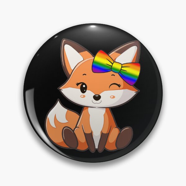 Item preview, Cute Red Fox with LGBTQIA Rainbow Pride Flag Bow, Subtle Foxy Kawaii Rainbow Pride Design  designed and sold by Travelslightly.