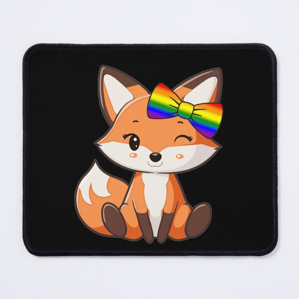 Item preview, Cute Red Fox with LGBTQIA Rainbow Pride Flag Bow, Subtle Foxy Kawaii Rainbow Pride Design  designed and sold by Travelslightly.