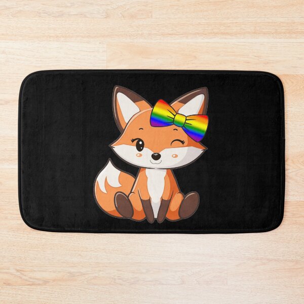 Item preview, Cute Red Fox with LGBTQIA Rainbow Pride Flag Bow, Subtle Foxy Kawaii Rainbow Pride Design  designed and sold by Travelslightly.
