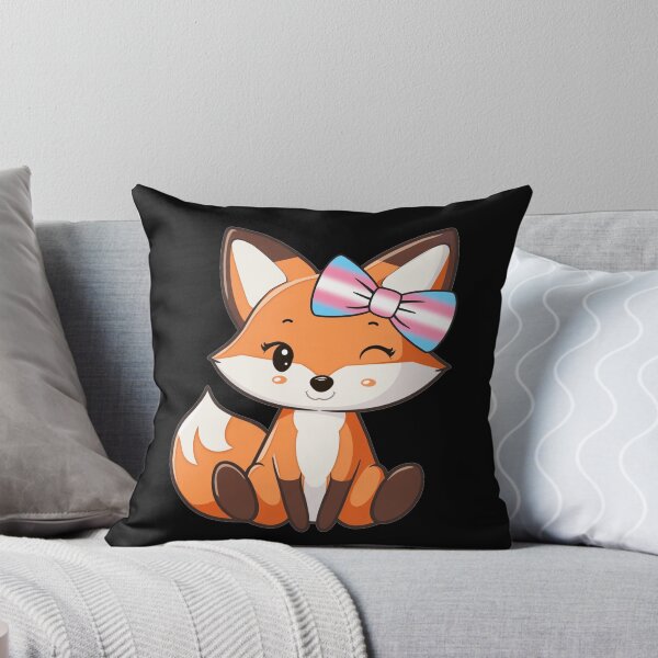 Item preview, Cute Red Fox with Transgender Pride Flag Bow, Subtle Foxy Kawaii Trans Pride Design  designed and sold by Travelslightly.