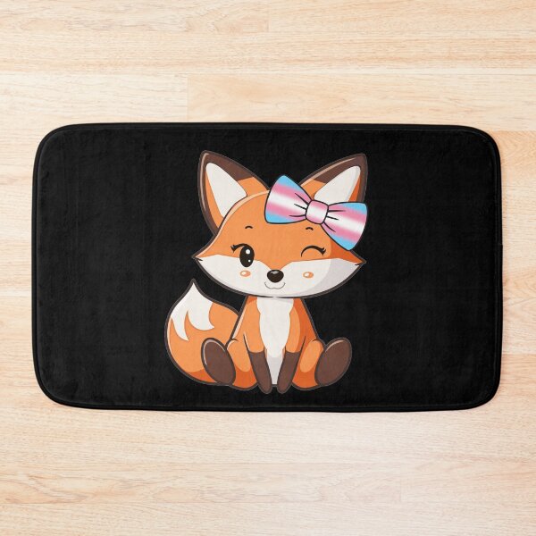 Item preview, Cute Red Fox with Transgender Pride Flag Bow, Subtle Foxy Kawaii Trans Pride Design  designed and sold by Travelslightly.