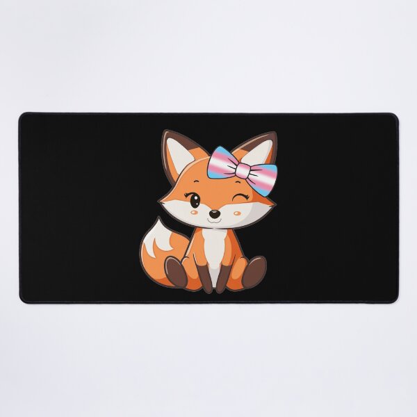 Item preview, Cute Red Fox with Transgender Pride Flag Bow, Subtle Foxy Kawaii Trans Pride Design  designed and sold by Travelslightly.