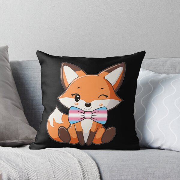 Item preview, Cute Red Fox with Transgender Pride Flag Bowtie, Subtle Foxy Kawaii Trans Pride Design  designed and sold by Travelslightly.