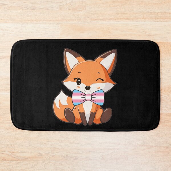 Item preview, Cute Red Fox with Transgender Pride Flag Bowtie, Subtle Foxy Kawaii Trans Pride Design  designed and sold by Travelslightly.