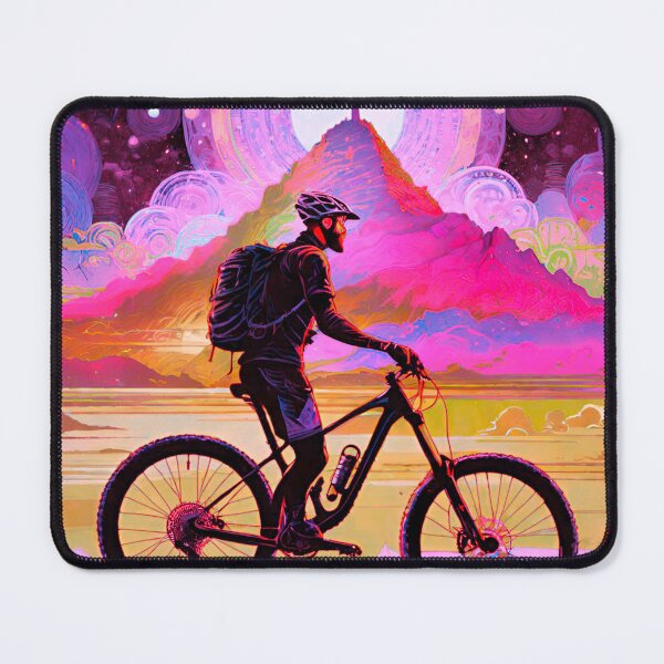 Item preview, Vibrant Pink MTB Rider: Conquer the Trails in Style designed and sold by GrizzlyCollective.