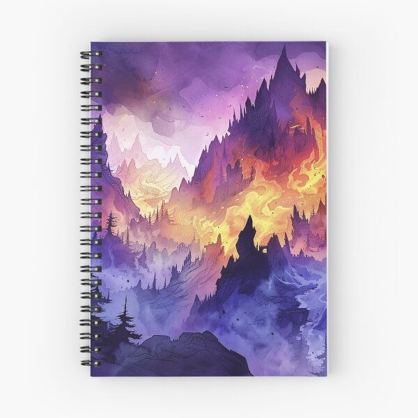 Item preview, Fantasy Watercolour Forest Mountain Landscape designed and sold by Lumaria Designs.