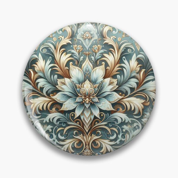 Item preview, Ice Blue & Gold Damask designed and sold by DesignsByPrnces.