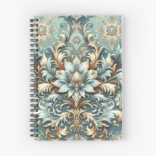 Item preview, Ice Blue & Gold Damask designed and sold by DesignsByPrnces.
