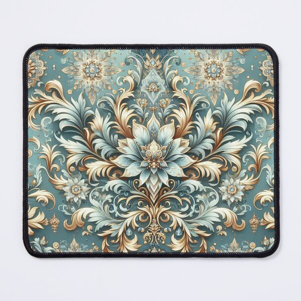 Item preview, Ice Blue & Gold Damask designed and sold by DesignsByPrnces.