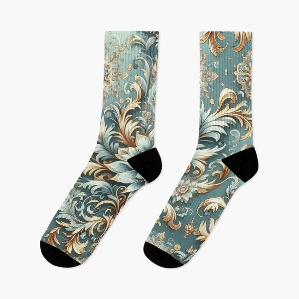 Item preview, Ice Blue & Gold Damask designed and sold by DesignsByPrnces.