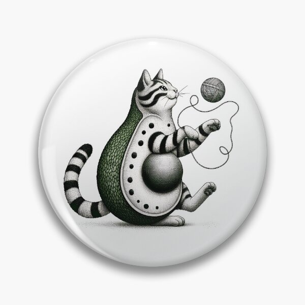 Item preview, Avocado Cat With Yarn, Funny Avocado Cat designed and sold by Kondi-Art.