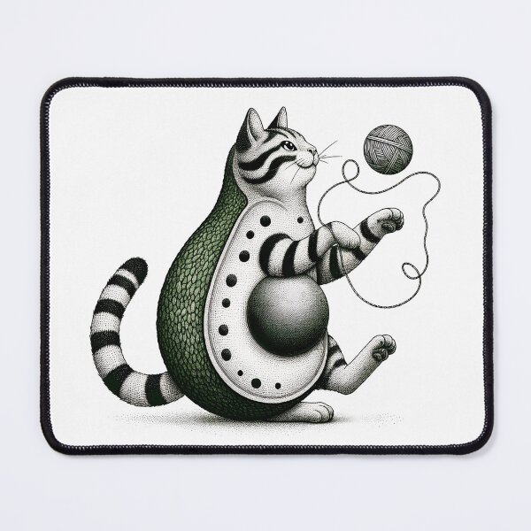 Item preview, Avocado Cat With Yarn, Funny Avocado Cat designed and sold by Kondi-Art.