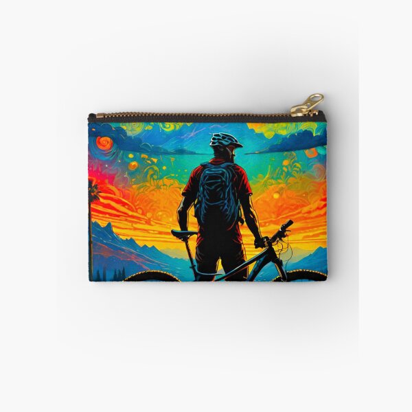 Item preview, Sunset Shredder: Vibrant MTB Rider Conquers the Mountains designed and sold by GrizzlyCollective.