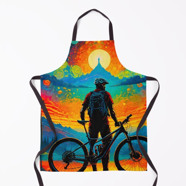 Item preview, Sunset Shredder: Vibrant MTB Rider Conquers the Mountains designed and sold by GrizzlyCollective.