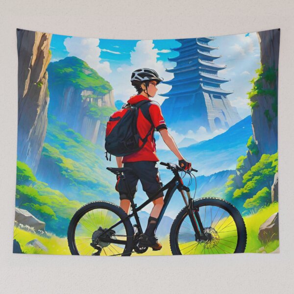 Item preview, Azure Rush: Bold Blue MTB Design designed and sold by GrizzlyCollective.