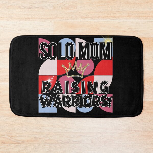 Item preview, SOLO MOM RAISING WARRIORS |  Retro Vintage Mom Quote in Geometric Background   designed and sold by CanvasThread.