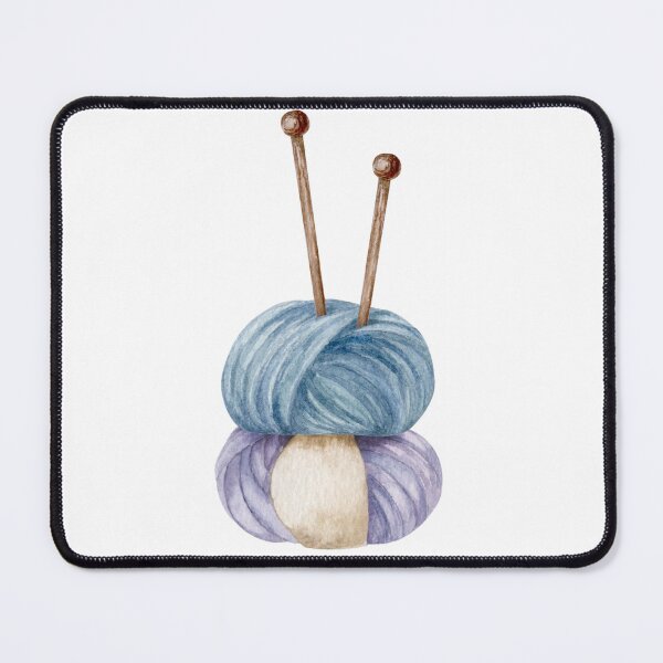 Item preview, Balls of yarn and single pointed needles, hand draw, watercolor illustration	 designed and sold by TanyaKremen.