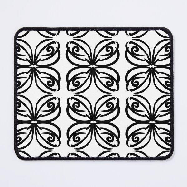 Item preview, Butterfly flower in black hand drawn block patter repeat pattern designed and sold by pipikijung.