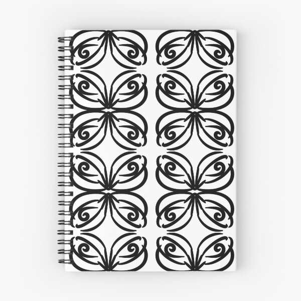 Item preview, Butterfly flower in black hand drawn block patter repeat pattern  designed and sold by pipikijung.