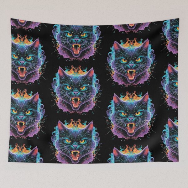 Item preview, Adorable cat in neon colors designed and sold by MagelliShop.