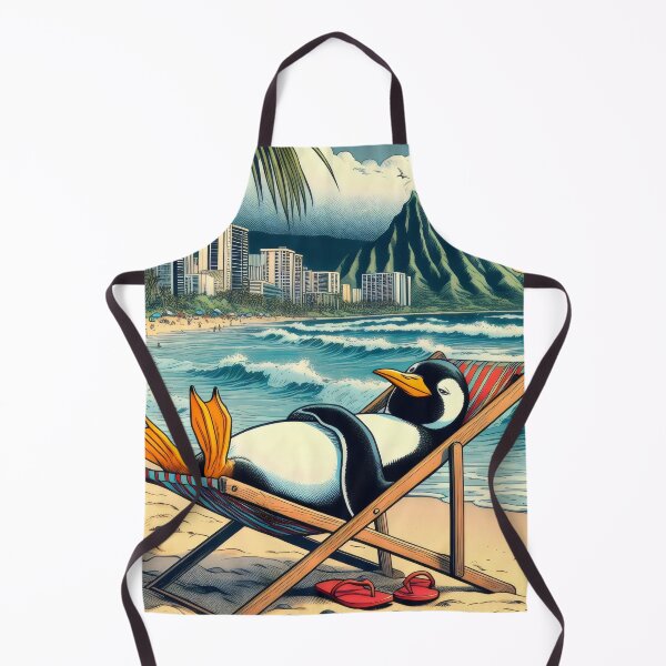 Item preview, Carefree penguin by the sea. designed and sold by MyHappyArtShop.