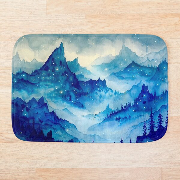 Artikelvorschau, Fantasy Aquarell Wald Berglandschaft entworfen und verkauft von Lumaria Designs.