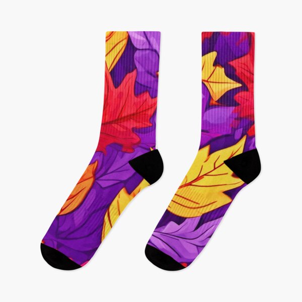 Item preview, Vivid Cartoon Leaves: Purple, Yellow, Red designed and sold by Health And Fitness Posts e-Store.