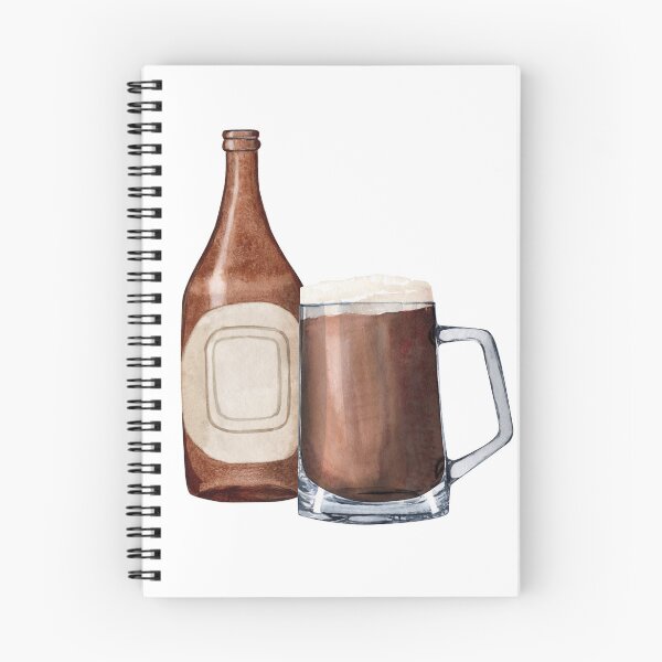 Item preview, Hand-drawn watercolor illustration bottle of beer with shaped glass of beer, beer festival, international beer day designed and sold by TanyaKremen.